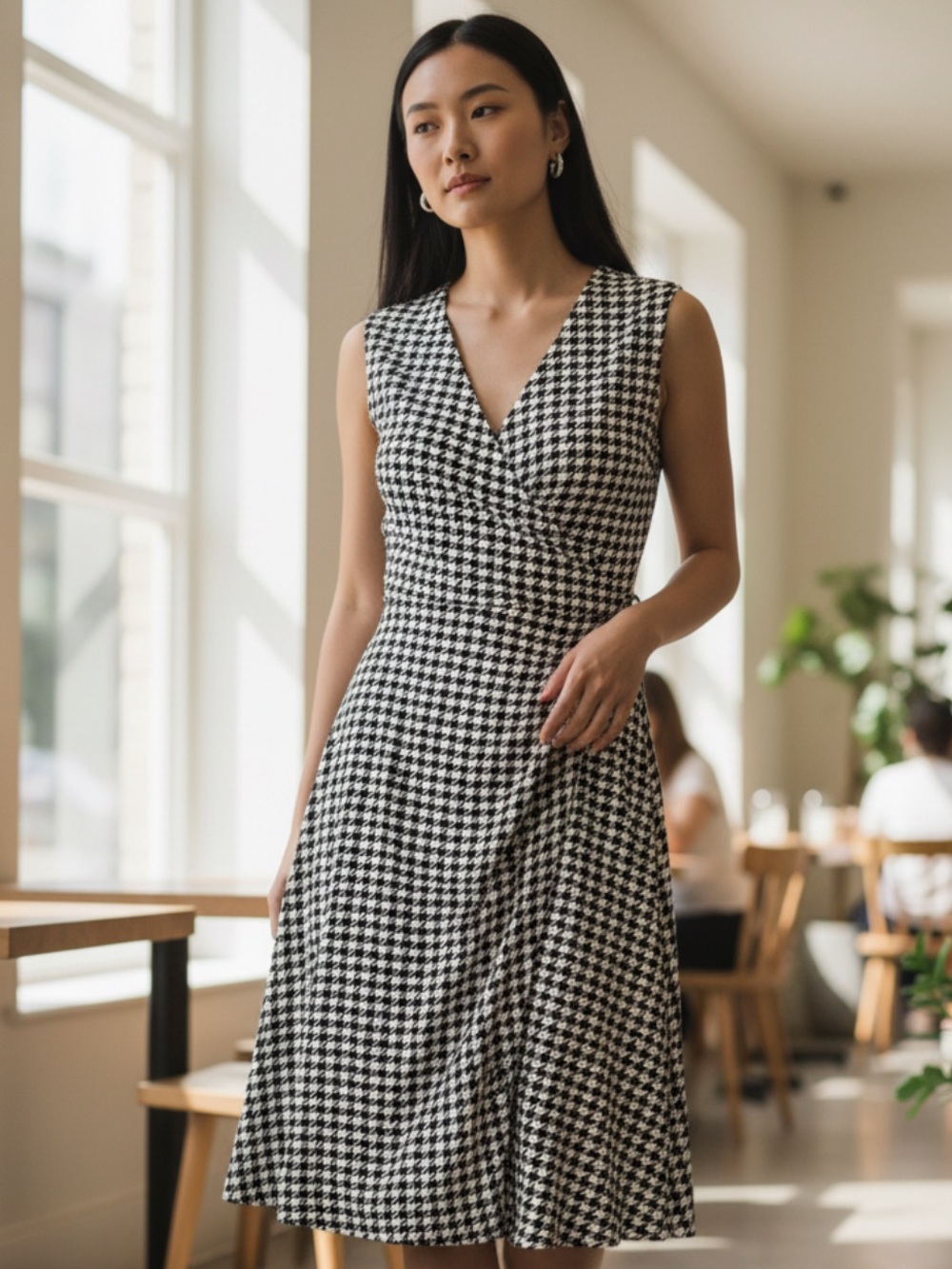 RALPH LAUREN houndstooth wrap dress NWT